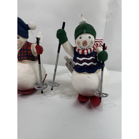 Lot Of 3 Department 56 Christmas Ornaments Skiing Snowmen NOS‎ VTG Retired - Picture 4 of 7